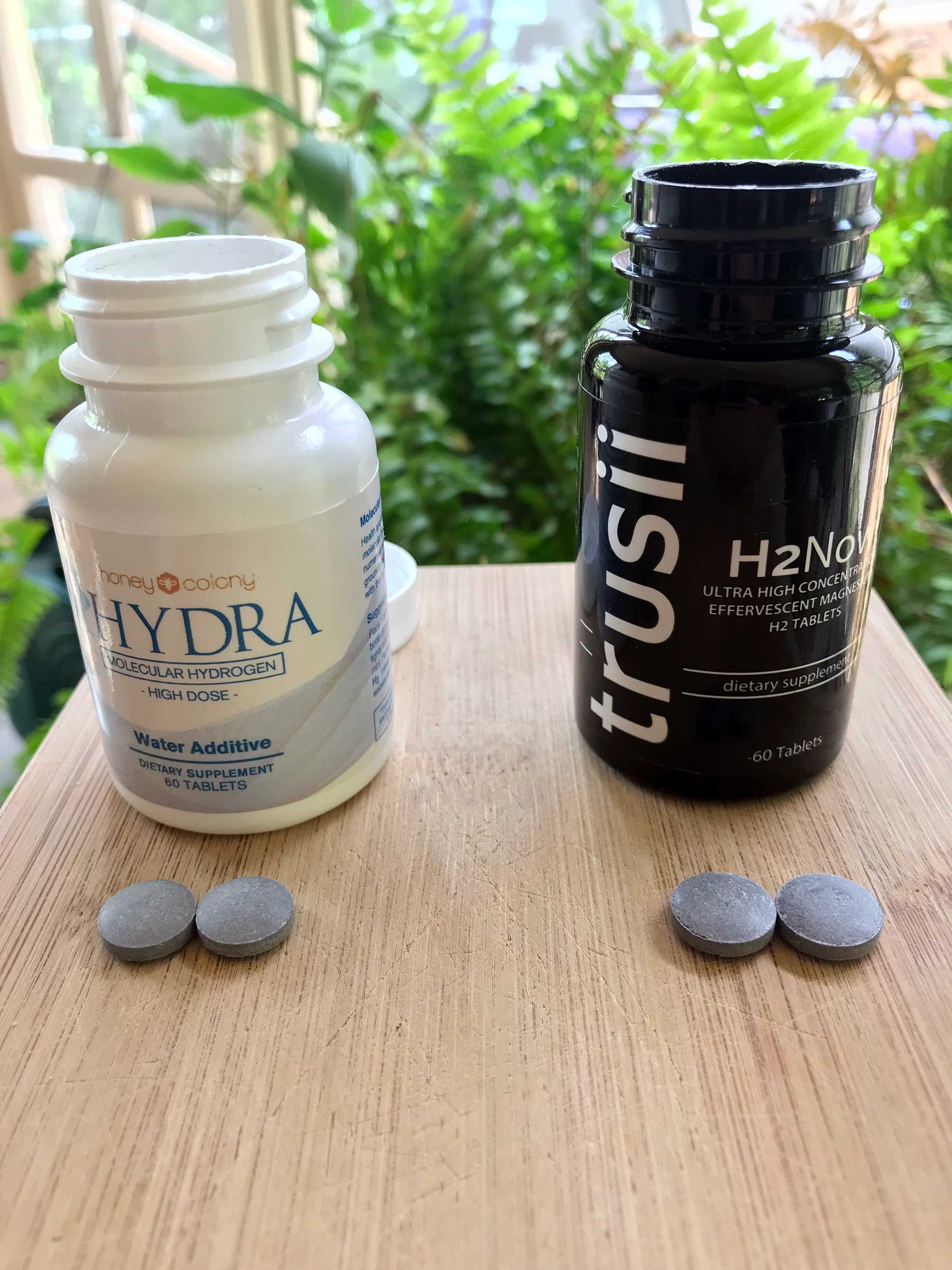 Hydra and Trusii molecular hydrogen tablets